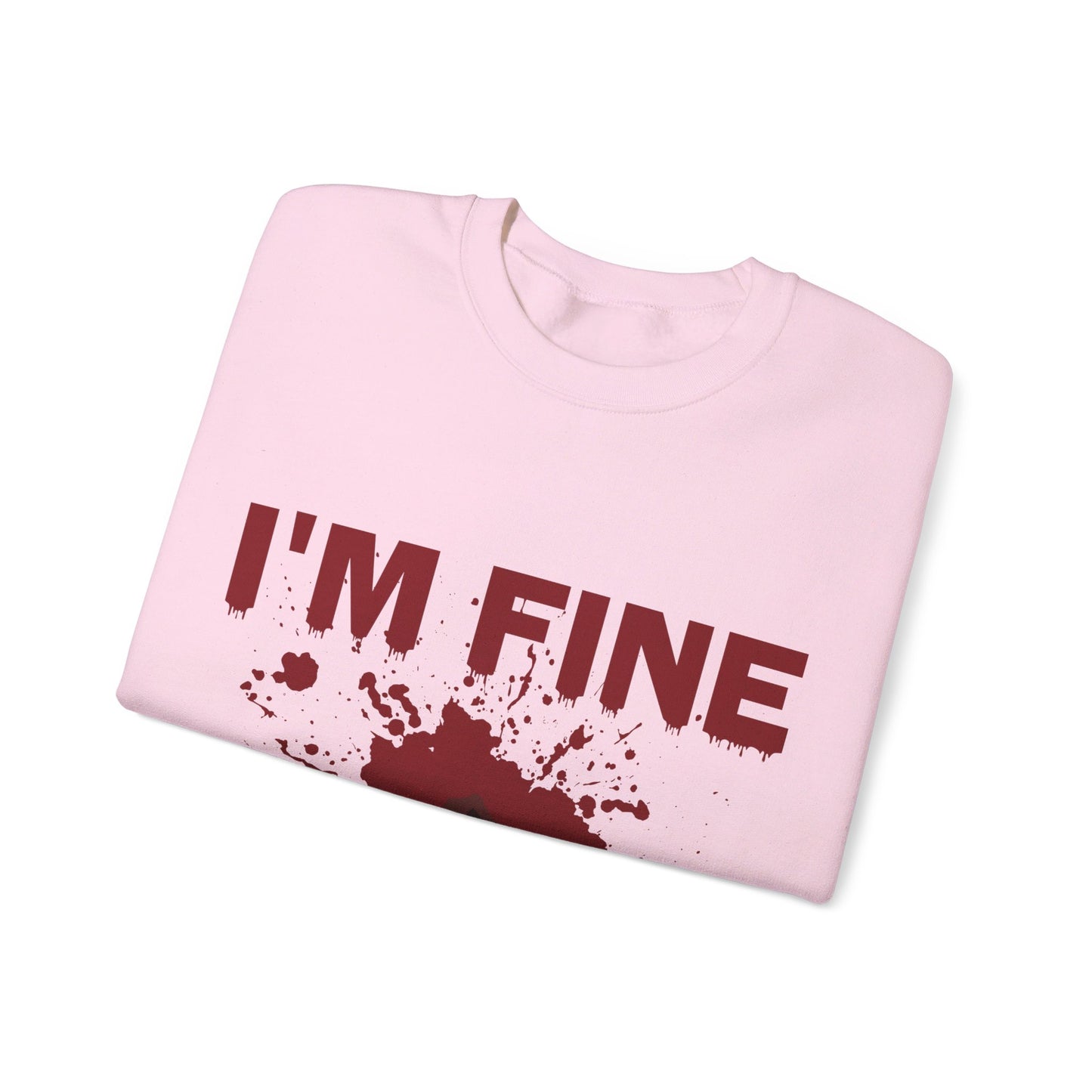 I'm Fine Sweatshirt Bloody Bullet Hole Sweater Funny Halloween Sweatshirt Funny Horror Fan Club Sweater Horror Movie Addict Gift Bloody Tee