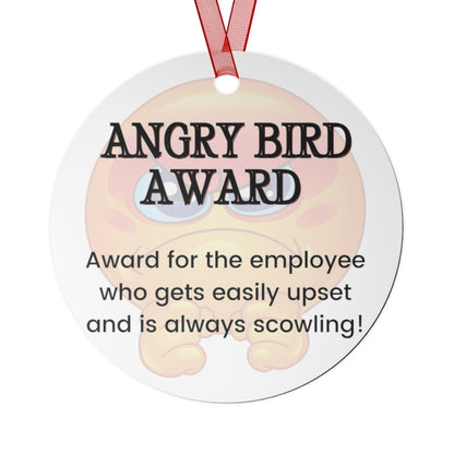 Funny Office Award Metal Ornament Angry Bird Award Funny Coworkers Work Party Gift Year End Ornament Office Gift Employee Christmas Ornament