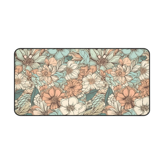 Cottagecore Desk Mat Pastel Wildflower Office Desk Accessories Nature Mouse Pad Farmstyle Vintage Floral Desk Pad Plant Mom Gift Idea Ladies