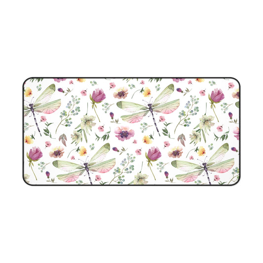 Cottagecore Desk Mat Dragonfly Floral Office Desk Accessories Vintage Garden Mouse Pad Botantical Desk Pad Nature Lover Gift Idea Ladies