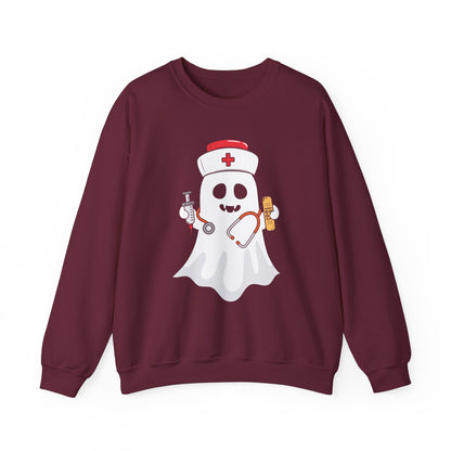 Halloween Nurse Sweatshirt Funny Halloween Sweater Boo Nurse Sweatshirt Cute Nurse Ghost Sweater Spooky Season Apparel Unique Halloween Gift