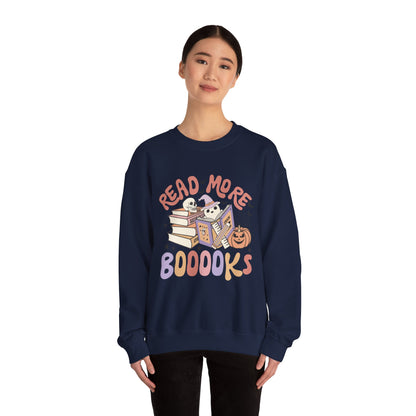 Read More Booooks Sweatshirt Teacher Halloween Sweater Spooky Teacher Sweatshirt Ghost Reading Books Crewneck Bookish Fall Book Lovers Gift