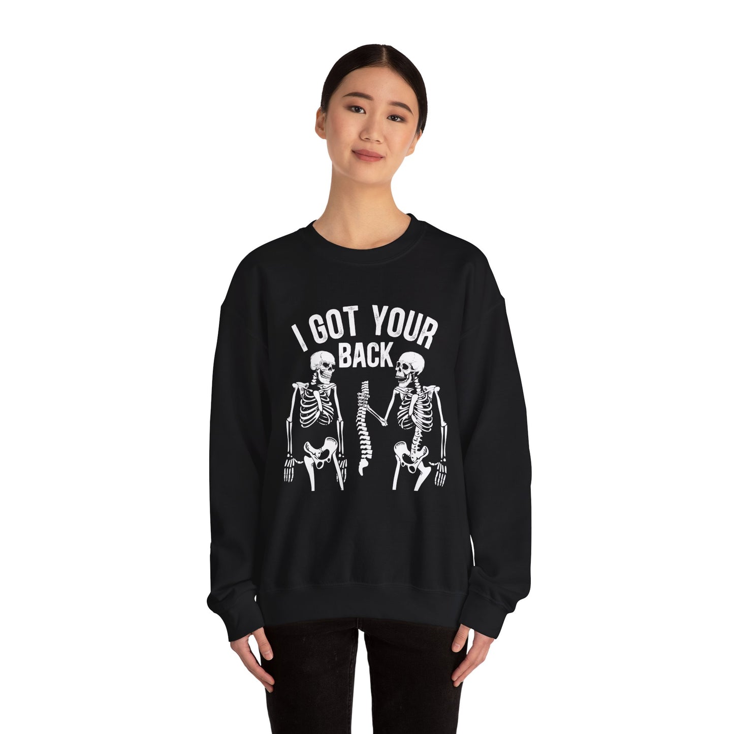 I Got Your Back Skeleton Sweatshirt Funny Halloween Sweater Skeleton Sweat Spooky Season Halloween Party Outfit Fall Crewneck Funny Skeleton