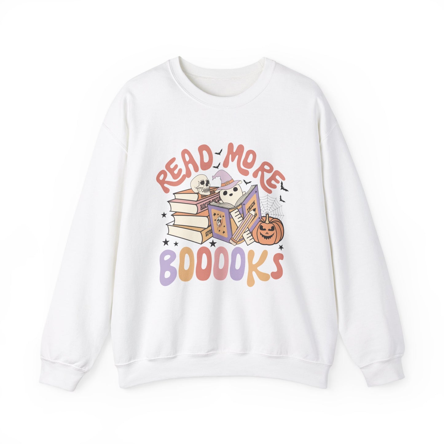 Read More Booooks Sweatshirt Teacher Halloween Sweater Spooky Teacher Sweatshirt Ghost Reading Books Crewneck Bookish Fall Book Lovers Gift