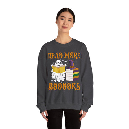 Read More Booooks Sweatshirt Teacher Halloween Sweater Spooky Teacher Sweatshirt Ghost Reading Books Crewneck Bookish Fall Book Lovers Gift