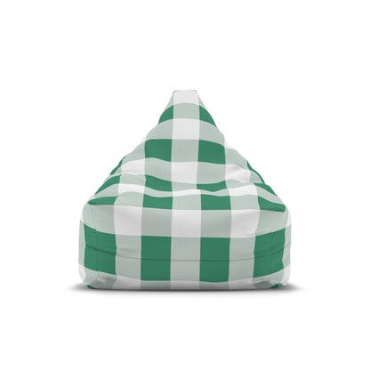 Funky Green Checkered Bean Bag Chair Cover Green Aesthetic Home Decor Fun Whimsy Teen Dorm Beanbag Bedroom Living Room Patio Games Room Gift