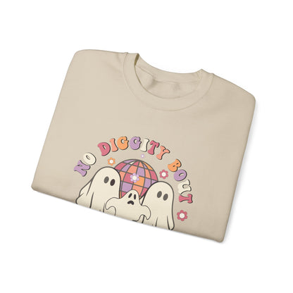 No Diggity Bout To Bag It Up Halloween Sweatshirt Retro Halloween Sweater Retro Halloween Apparel Groovy Spooky Season Crewneck Cute Ghosts