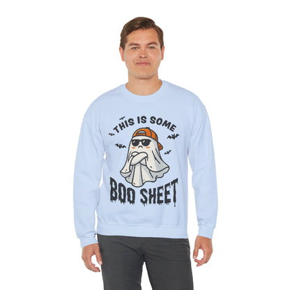 This Is Some Boo Sheet Sweatshirt Funny Halloween Sweater Retro Ghost Graphic Halloween Sweatshirt Funny Gifts Men Women Pullover Sweater