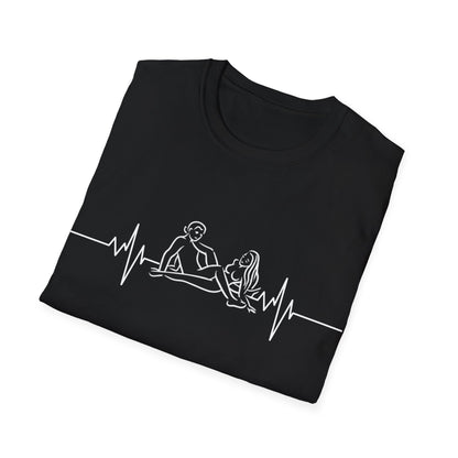 Unisex Heartbeat Kama Sutra T Shirt, Favorite Sexual Pose No.49,Erotic Sexual Desire Couples Gift,Naughty Kinky Adult T-shirt