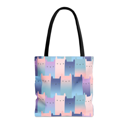 Cat Lovers Aesthetic Tote Bag Pastel Artistic Cartoon Cats Gift All Purpose Casual Shoulder Bag Unique Gift Idea for Cat Mom Feline Art Tote