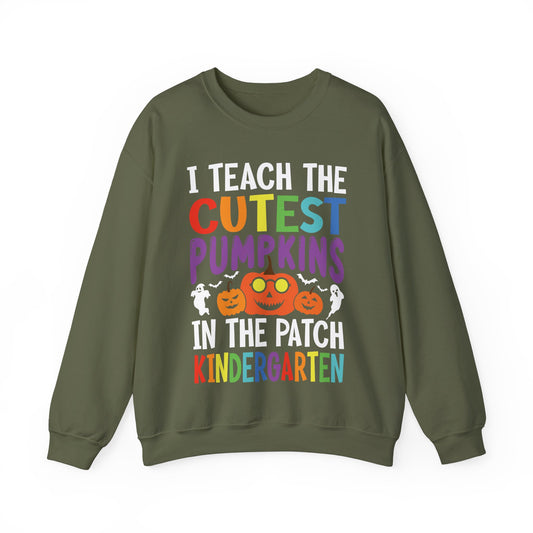 I Teach Cutest Pumpkins In The Patch Kindergarten Teacher Sweatshirt Halloween Teacher Fall Sweater Spooky Season Sweat Pumpkin Teacher Gift