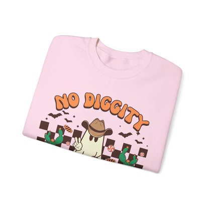 No Diggity Bout To Bag It Up Sweatshirt Funny Cowboy Halloween Sweater Trick or Treat Sweat Retro Halloween Crewneck Western Halloween Gift