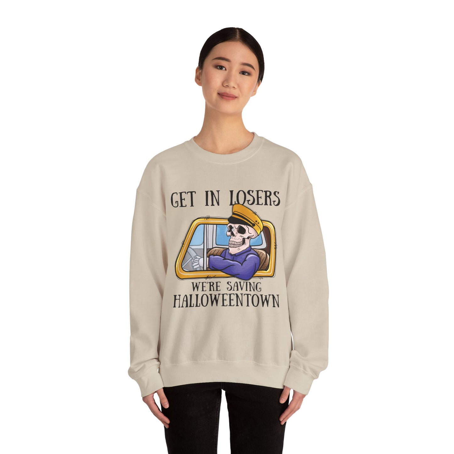 Get In Losers We're Saving HalloweenTown Sweatshirt Funny Halloween Sweater Get In Loser Halloween Crewneck Spooky Season Halloween Outfit