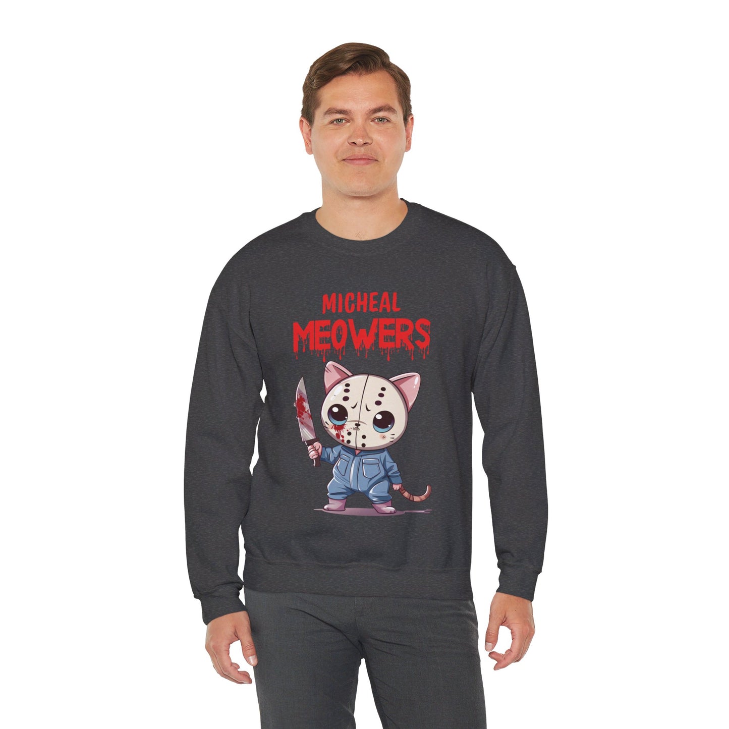 Michael Meowers Sweatshirt Funny Halloween Cat Lover Sweater Horror Character Sweatshirt Horror Movie Addicts Sweater Horror Fan Club Gift