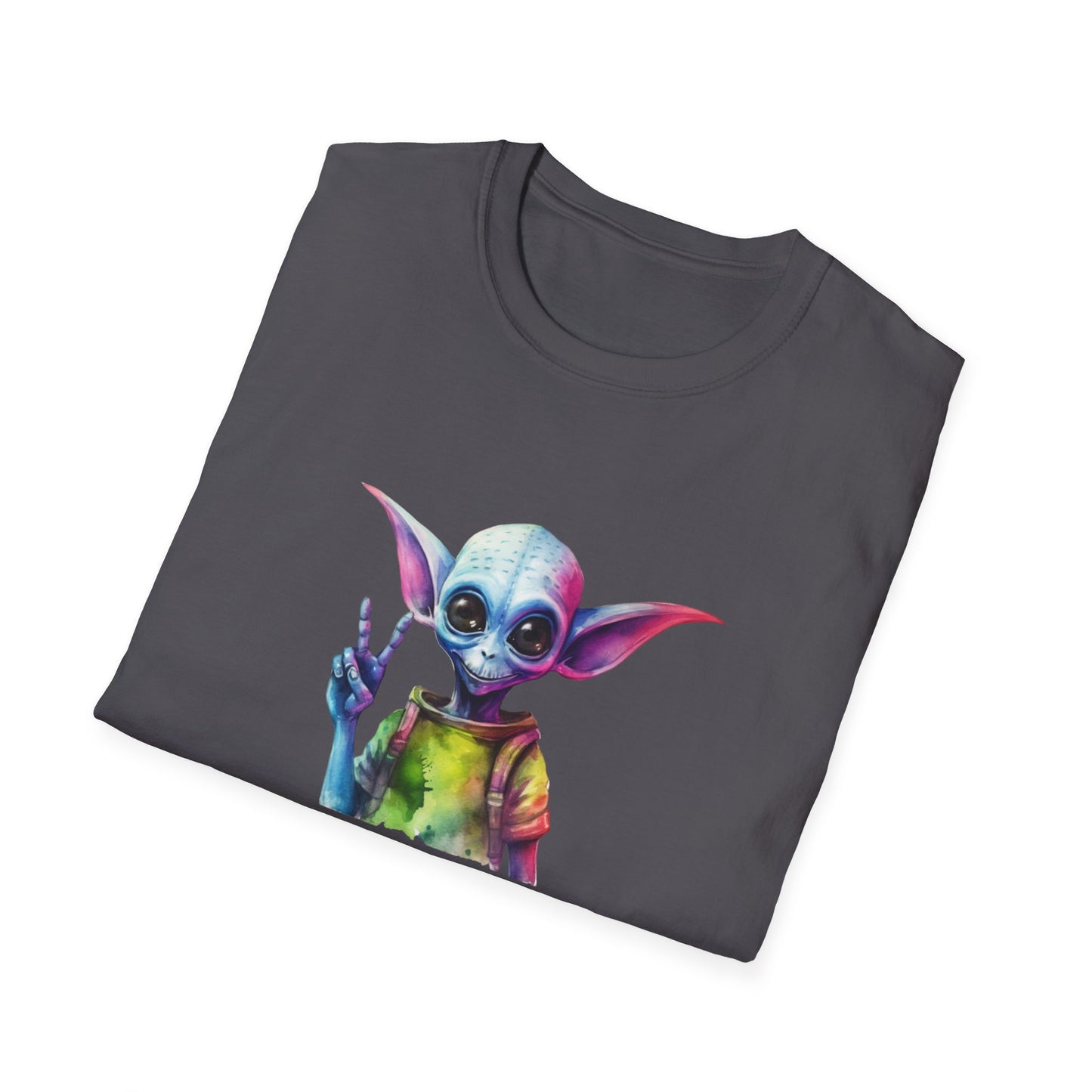 Psychedelic Retro Alien T-Shirt Graphic Art Unisex tshirt Funny UFO Tee UAP Shirts Weird Cool Gift Outer Space Galaxy Peace and Space Grease