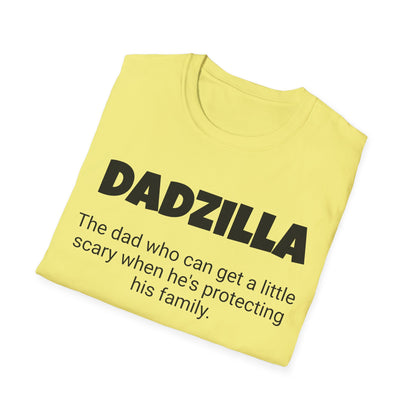 Funny Dad's Mens Softstyle T-shirt, "Dadzilla", Father's Day Gift, Tee for Him, Adult Humorous Unique Novelty Apparel Present