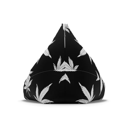 Marijuana Pot Leaf Gaming Bean Bag Chair Cover Black White Home Decor Weed Cannabis Games Beanbag Living Room Gift Adults Bedroom Man Cave