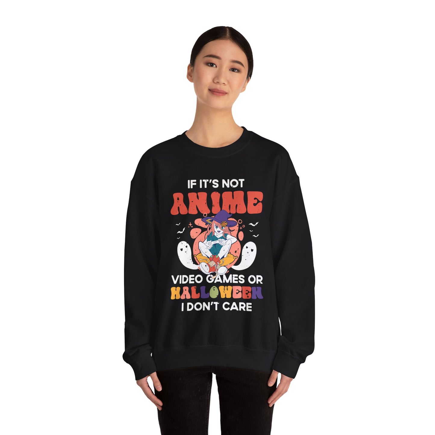 Funny Anime Halloween Sweatshirt If its Not Anime Video Games or Halloween I Dont Care Sweater Anime Halloween Witch Sweater Anime Lovers