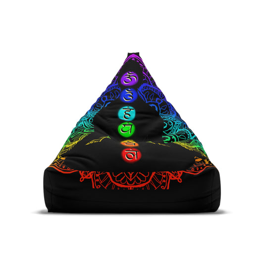 Chakra Meditation Bean Bag Chair Cover Colorful Body Energy Home Decor Aesthetic Gift Patio Furniture Prayer Room Yoga Studio Beanbag Cover