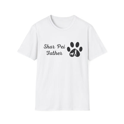 Doggy Dad's T-shirt, "Shar Pei Father", Dog Father's Day Gift, Fur Papa, Unique Men's Apparel Novelty Pet Lover Tee Present