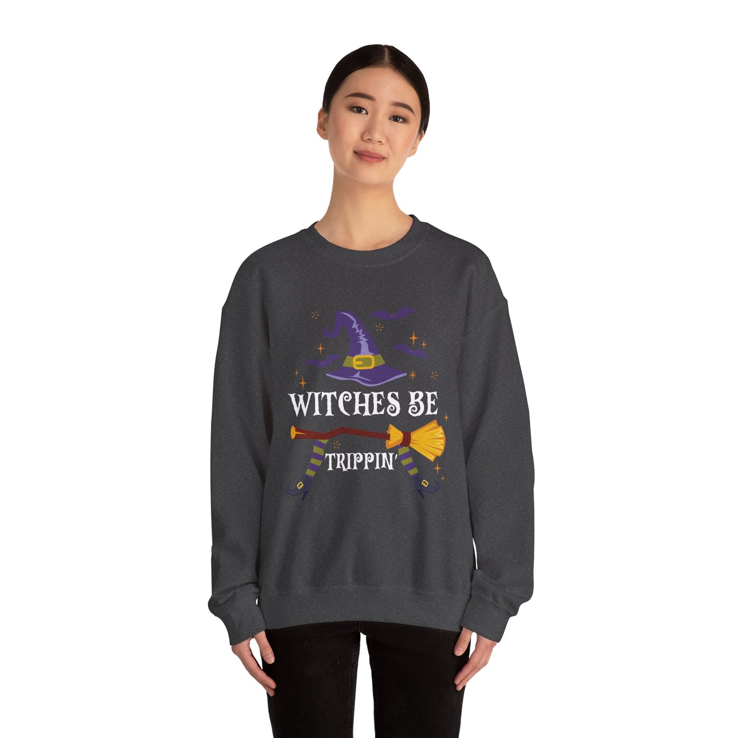 Witches be Trippin Sweatshirt Halloween Witch Sweater Funny Halloween Sweatshirt Witchy Halloween Outfit Salem Witch Apparel Spooky Season