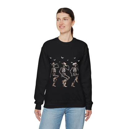 Dancing Skeleton Cowboys Sweatshirt Western Halloween Sweater Line Dancing Skeletons with Boots Cowgirls Pullover Sweater Cowboy Fall Gift 2