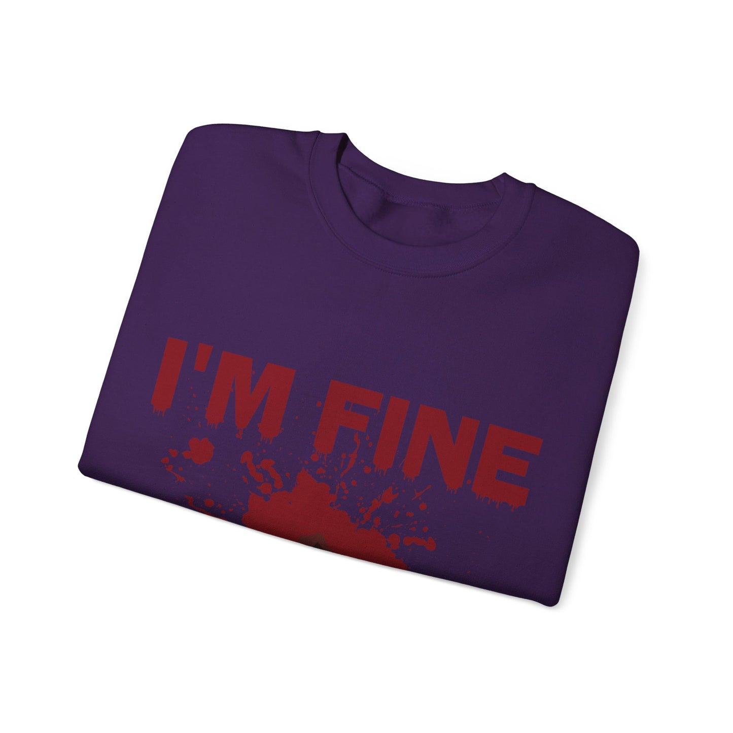 I'm Fine Sweatshirt Bloody Bullet Hole Sweater Funny Halloween Sweatshirt Funny Horror Fan Club Sweater Horror Movie Addict Gift Bloody Tee