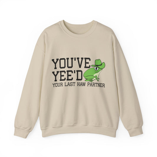 Cowboy Frog Meme Sweatshirt You Just Yee'd Your Last Haw Partner Sweater Funny Western Halloween Sweat Trendy Cottagecore Country Toad Lover