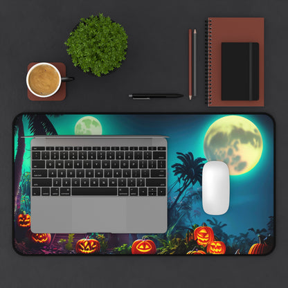 Retro Halloween Desk Mat Tropical Neon Office Desk Accessory Whimsigoth Mouse Pad Spooky Pumpkins Desk Pad XL Gaming Mousepad Unique Gift