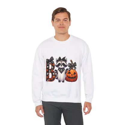 Boo Raccoon Sweatshirt Halloween Raccoon Costume BOO Pullover Sweater Raccoon Lovers Sweatshirt Halloween Cute Raccoon Gift Spooky Season