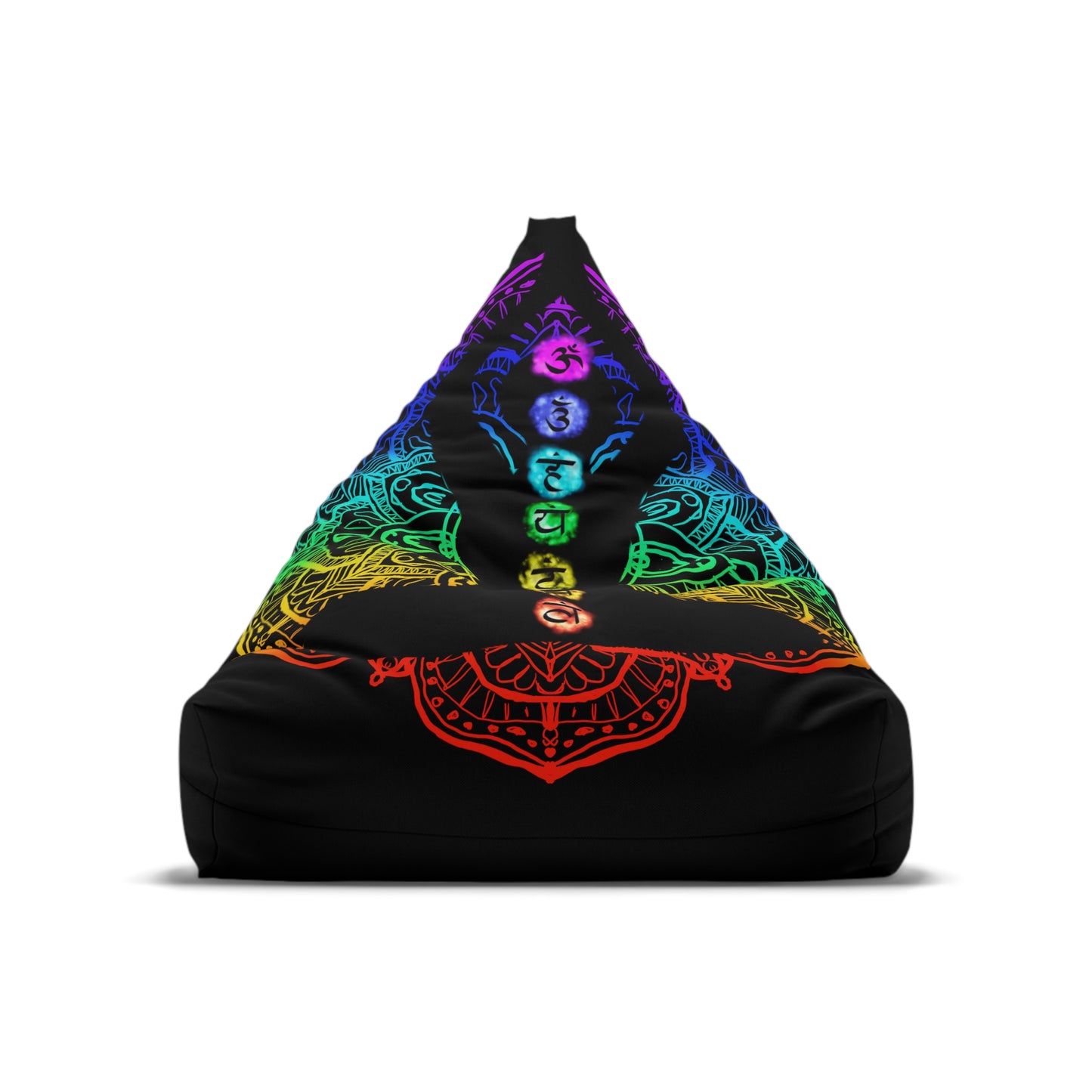 Chakra Meditation Bean Bag Chair Cover Colorful Body Energy Centre Home Decor Aesthetic Gift Patio Furniture Prayer Room Yoga Studio Beanbag