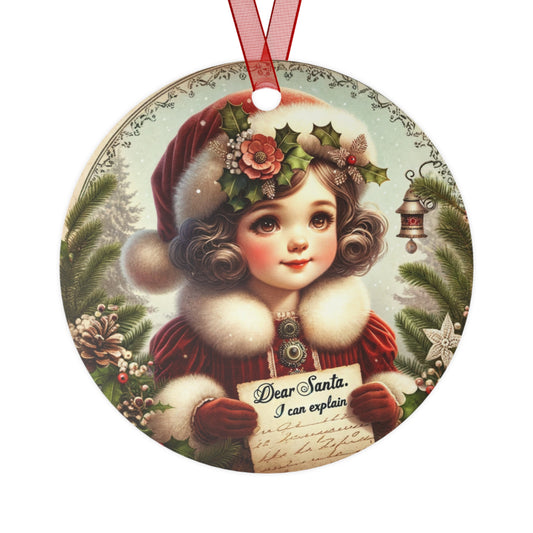 Vintage Christmas Ornament Cute Vintage Girl Festive Ceramic Xmas Tree Decoration Dear Santa Christmas Decor Nostalgic Child Exchange Gift