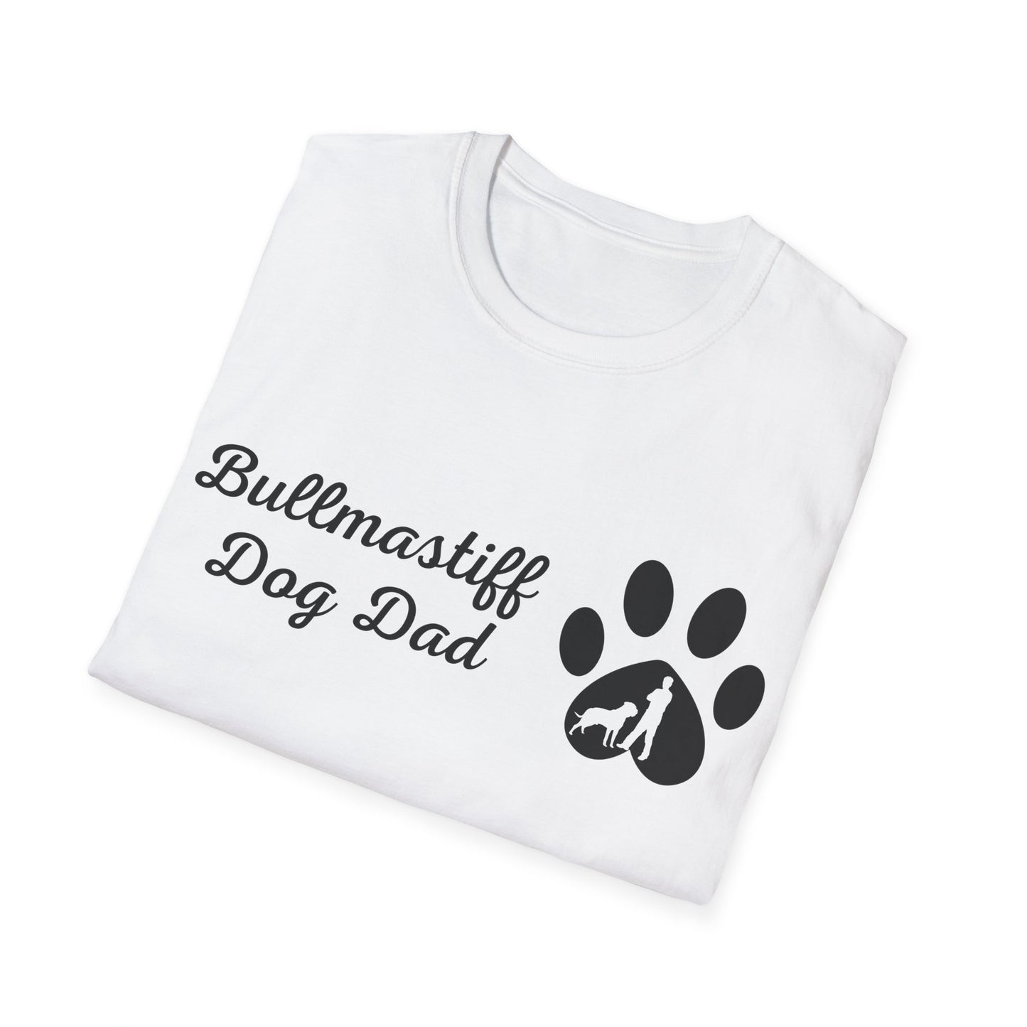 Doggy Dad's T-shirt,"Bullmastiff Dog Dad",Dog Father's Day Gift, Fur Papa, Unique Men's Apparel Novelty Pet Lover Tee Present