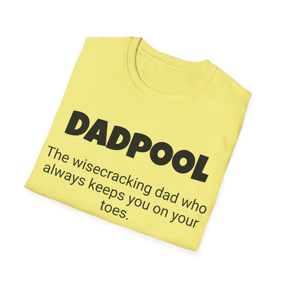 Funny Dad's Mens Softstyle T-shirt, "Dadpool", Father's Day Gift, Tee for Him, Adult Humorous Unique Novelty Apparel Present