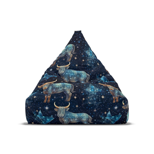 Taurus Bean Bag Chair Cover Astrology Beanbag Bohemain Celestial Home Decor Taurus Zodiac Gift Mystical Cosmic Meditation Bedroom Gaming