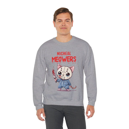 Michael Meowers Sweatshirt Funny Halloween Cat Lover Sweater Horror Character Sweatshirt Horror Movie Addicts Sweater Horror Fan Club Gift