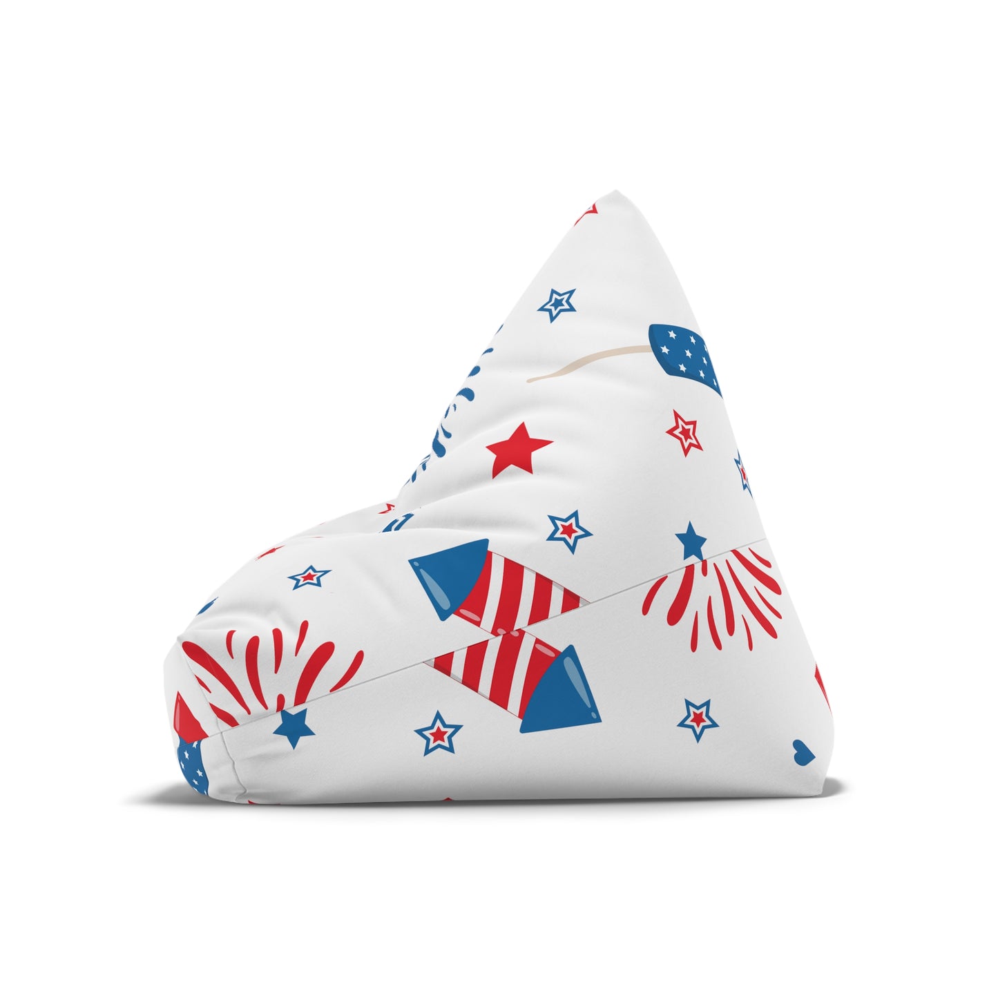 Patriotic Bean Bag Chair Cover Cute Fireworks American Pride Decor Aesthetic Home Office Gift Teens Dorm Gaming Chair Living Room Beanbag