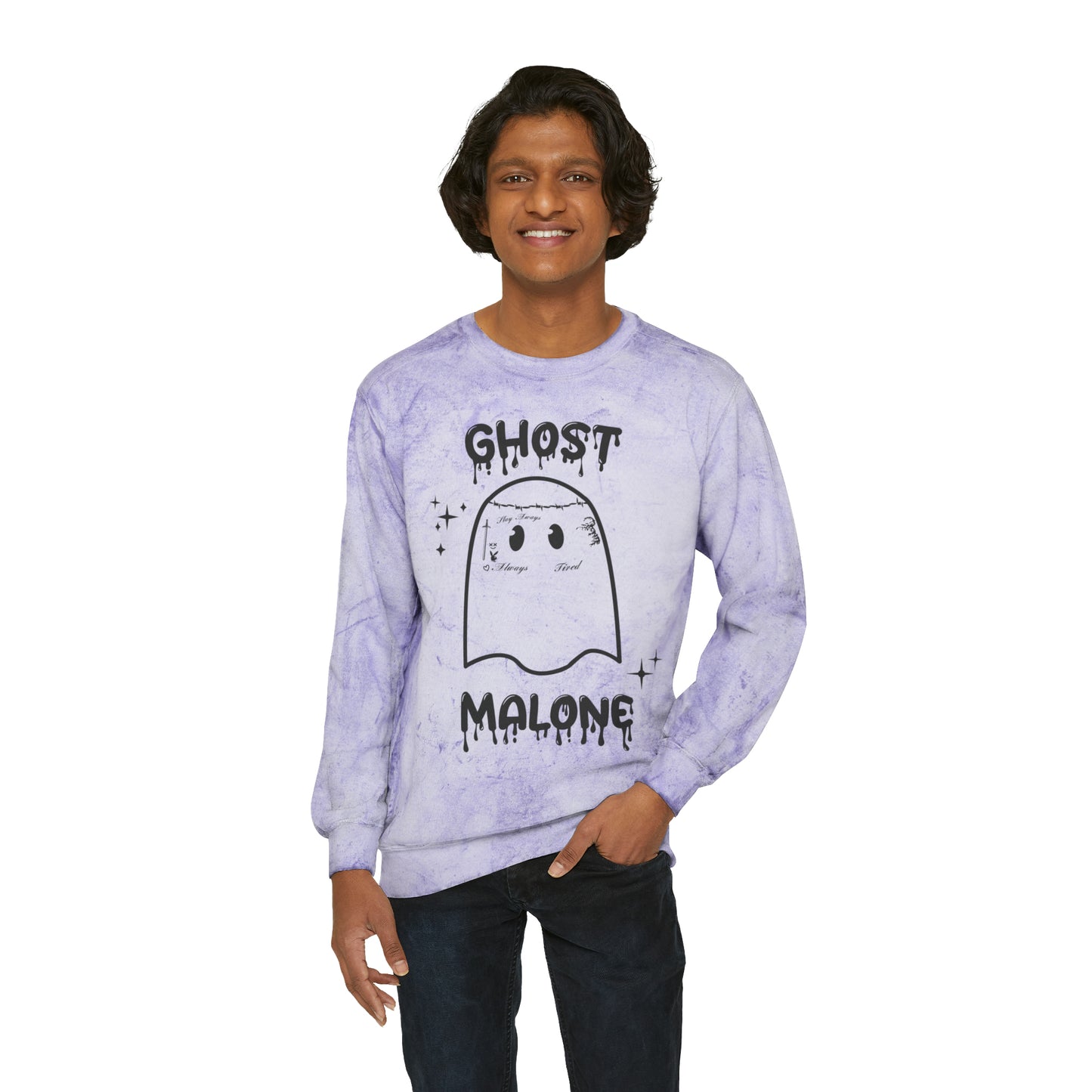 Ghost Malone Sweatshirt Halloween Sweater Cute Ghost Sweatshirt Funny Halloween Outfit Spooky Season Color Blast Sweat Spooky Halloween Gift