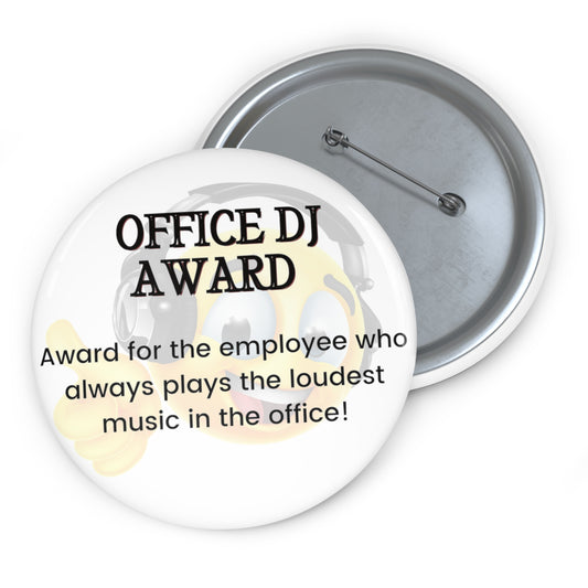 Funny Office Award Pin Button Office DJ Award Pin Work Party Funny Coworkers Gift Funny Year End Office Pin Office Badges Employee Xmas Gift