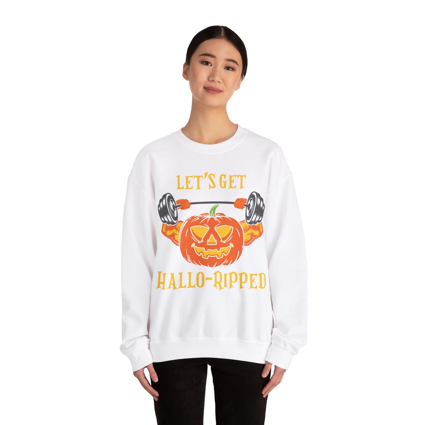 Let's Get Hallow-Ripped Gym Sweatshirt Funny Halloween Sweater Fitness Halloween Sweatshirt Boyfriend Gym Husband Halloween Pumpkin Sweater