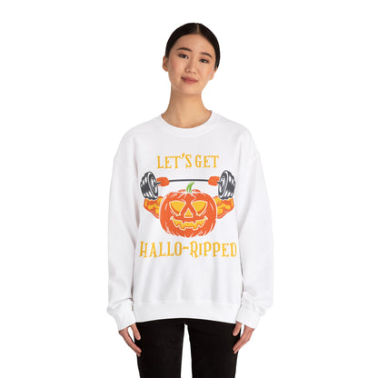 Let's Get Hallow-Ripped Gym Sweatshirt Funny Halloween Sweater Fitness Halloween Sweatshirt Boyfriend Gym Husband Halloween Pumpkin Sweater