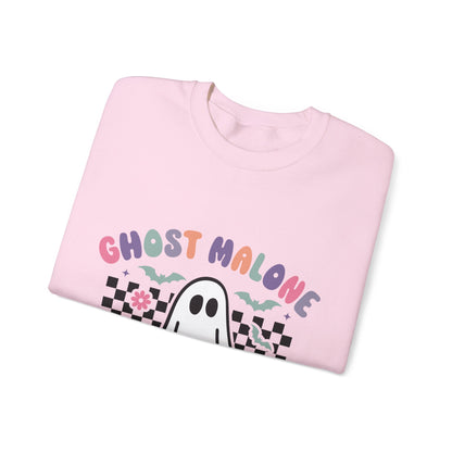 Ghost Malone Sweatshirt Retro Vintage Halloween Sweater Cute Ghost Sweat Funny Halloween Crewneck Spooky Season Sweatshirt Stay Spooky Gift