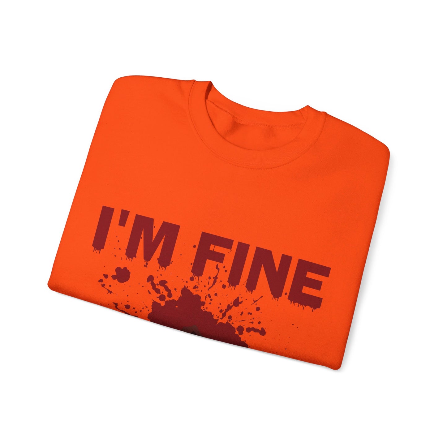 I'm Fine Sweatshirt Bloody Bullet Hole Sweater Funny Halloween Sweatshirt Funny Horror Fan Club Sweater Horror Movie Addict Gift Bloody Tee