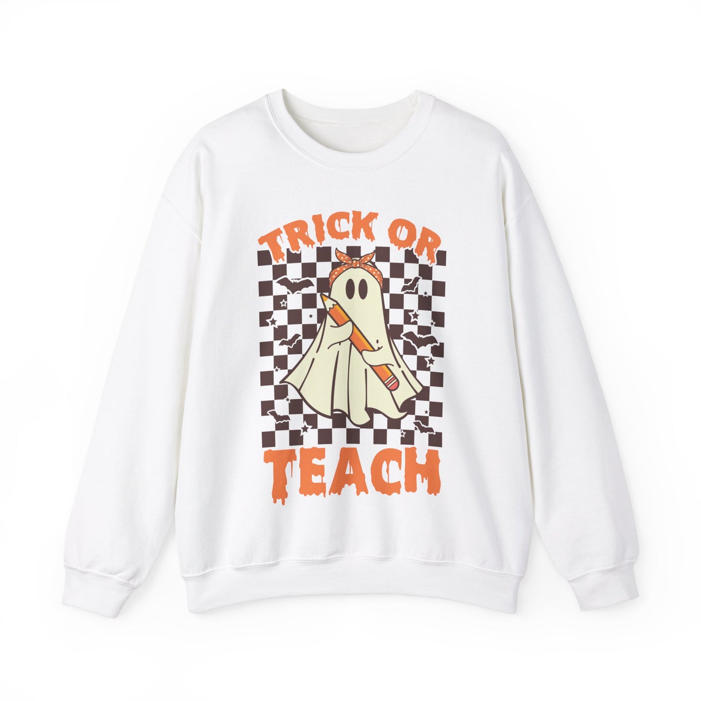 Trick or Teach Sweatshirt Funny Halloween Teacher Sweater Spooky Teacher Sweatshirt Vintage Halloween Teacher Sweat Retro Halloween Teacher