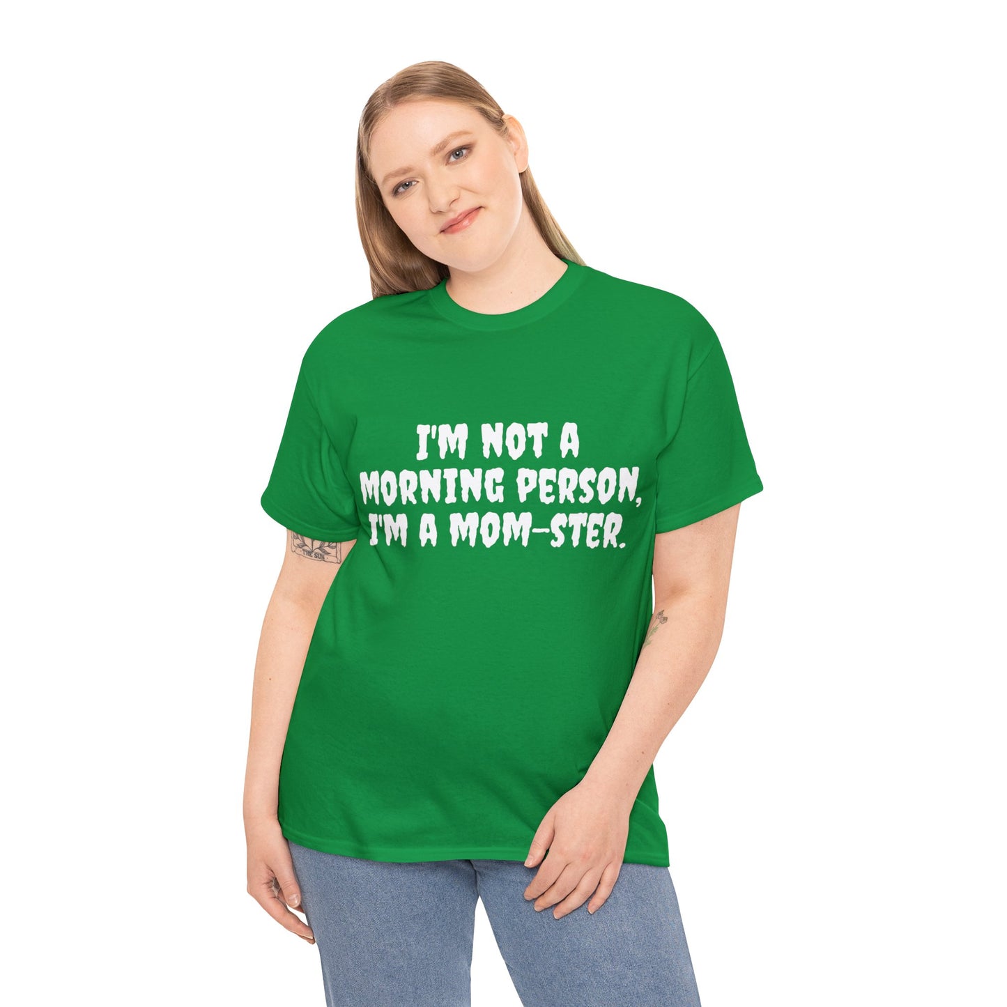 Funny Mom's Unisex Heavy Cotton Tee,"..Im a mom-ster.",Mother's Day Gift,T-shirt for Her, Ladies Adult Unique Novelty Present