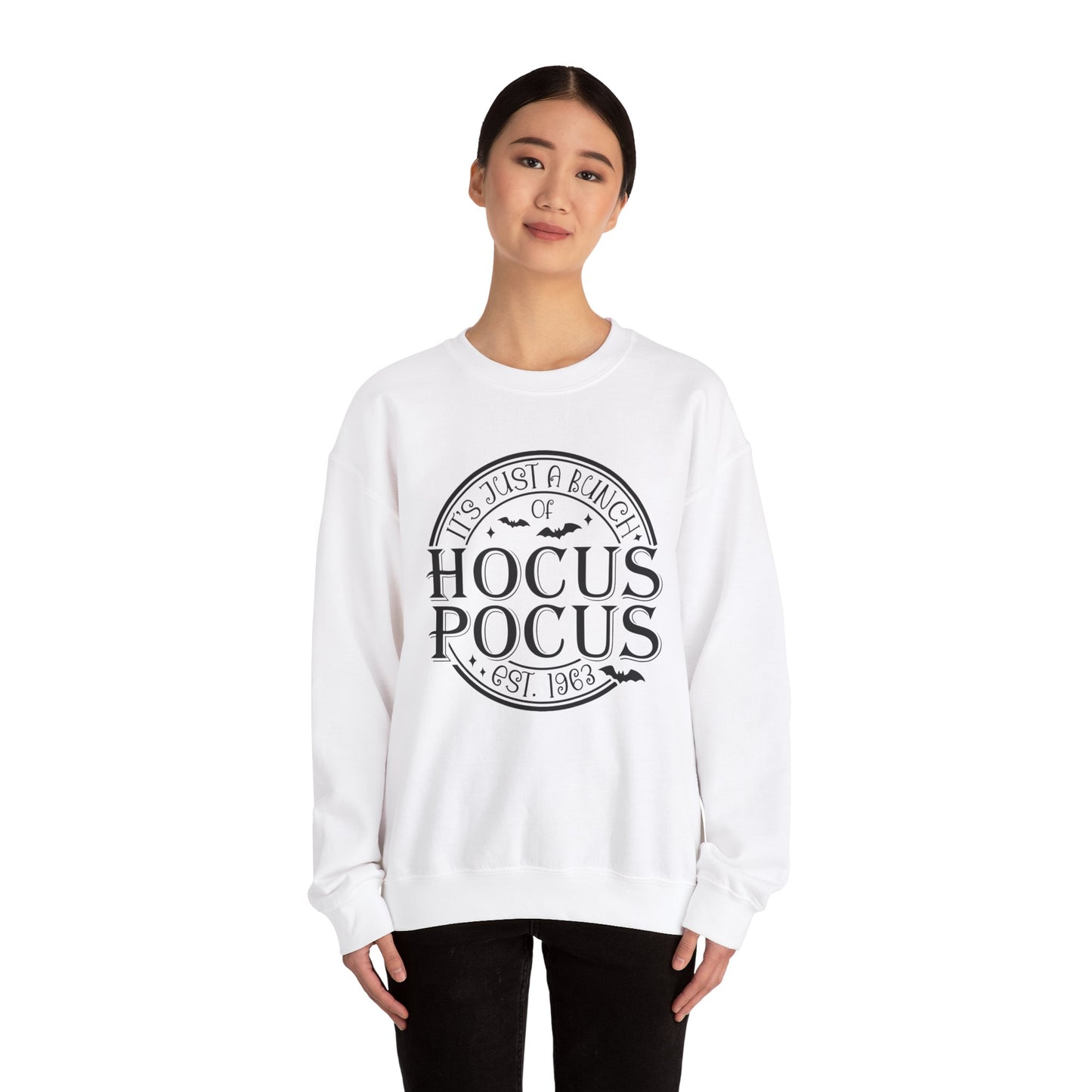 It's Just A Bunch Of Hocus Pocus Sweatshirt Funny Halloween Sweater Retro Halloween Sweatshirt Est 1963 Hocus Pocus Sweater Sanderson Sister