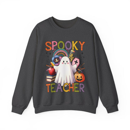 Spooky Teacher Sweatshirt Halloween Teacher Sweater Funny Ghost Teacher Pullover Sweater Groovy Halloween Teacher Gift Retro Spooky Teacher