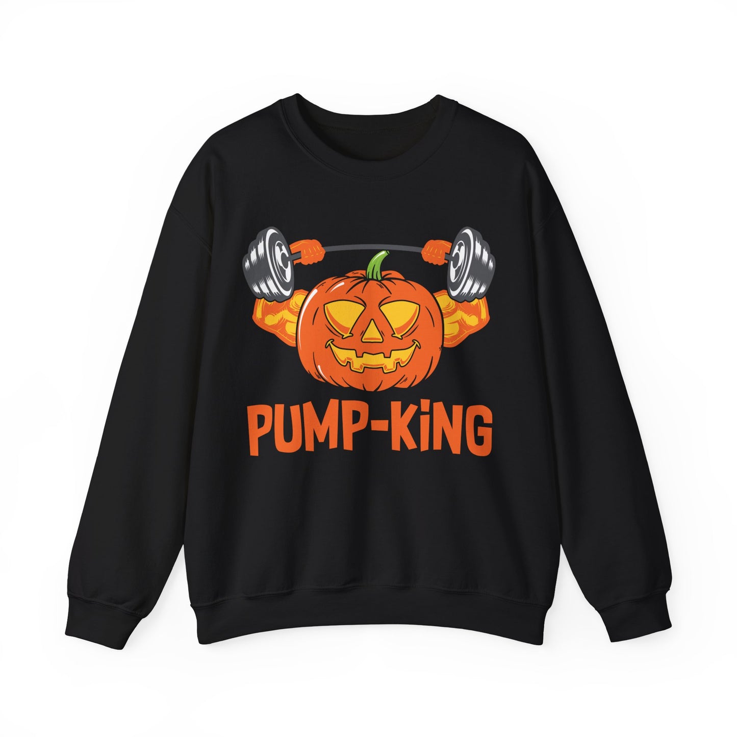 Pump-King Gym Sweatshirt Funny Halloween Sweater Fitness Halloween Sweatshirt Boyfriend Gym Husband Halloween Pumpkin Apparel Novelty Gift