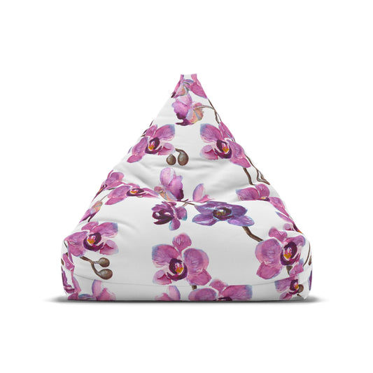 Orchid Plant Bean Bag Chair Cover Pink Purple Floral Asian Aesthetic Home Decor Gift New Home Gift Botanical Outdoor Patio Porch Beanbag