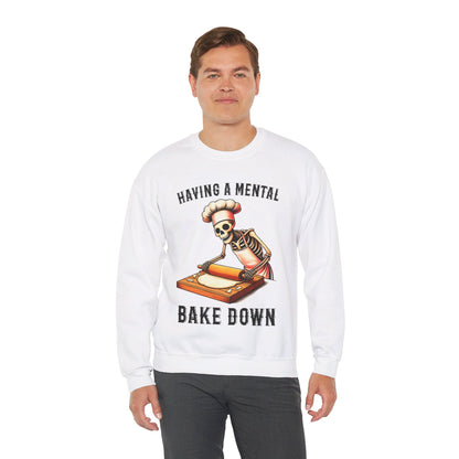 Funny Skeleton Baker Sweatshirt Having A Mental Bake Down Pullover Sweater Funny Halloween Baker Sweatshirt Baking Lover Expert Baker Gift